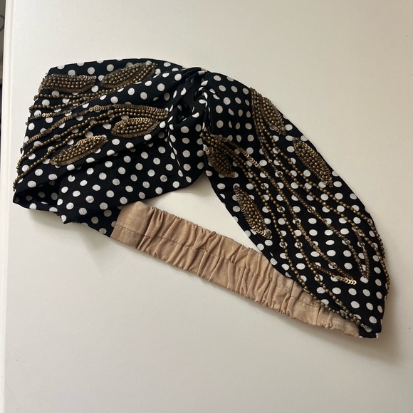 Anthropologie Polka dot Beaded Headband - Picture 1 of 4